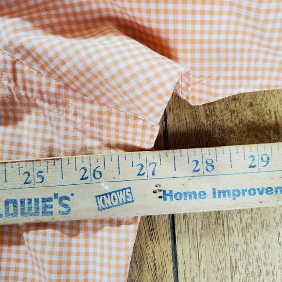 Polo Ralph Lauren Shirt Mens XXL Orange White Check Classic Fit Short Sleeve - Picture 7 of 9